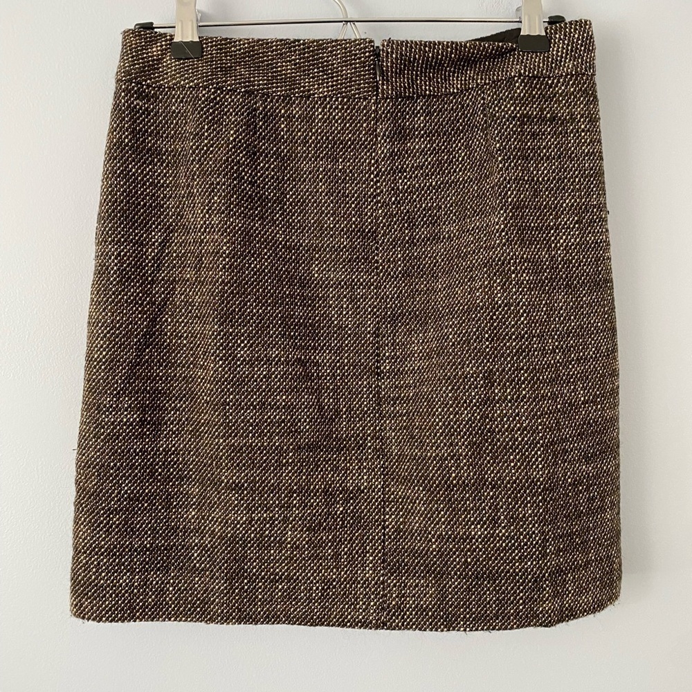 DKNY Wool Blend Brown Tweed Lined Mini Skirt, Size 2, Donna Karen New York - Picture 2 of 13